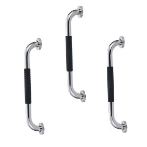 Barra de Apoio Inox 30cm Suporte Antiderrapante Banheiro Box Kit 3 Unidades Casa Escada Criança Idos