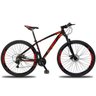 Bicicleta Aro 29 KSW XLT 21V Câmbios e Trocador Shimano Freio a Disco MTB - Preto+Vermelho+Laranja - - 1