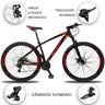 Bicicleta Aro 29 KSW XLT 21V Câmbios e Trocador Shimano Freio a Disco MTB - Preto+Vermelho+Laranja - - 2
