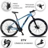 Bicicleta 27 Marchas KSW XLT Aro 29 Câmbio Altus Freio Hidráulico MTB - Azul+Preto - 15.5 - 2