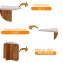 Ver imagem 4 de Mesa para Sala de Jantar Olimpia 120cm Em MDF e Vidro Canto Reto