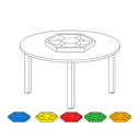 Ver imagem 3 de Jogo de Mesa Infantil Redonda com Organizador e com 4 Cadeiras Azul Resistentes Escola Creche