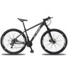 Bicicleta 27 Marchas KSW XLT Aro 29 Câmbio Altus Freio Hidráulico MTB - Preto+Cinza - 15.5 - 1