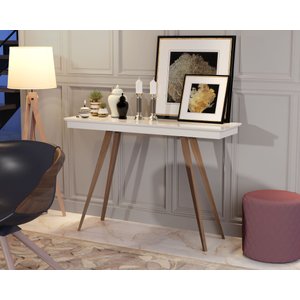 Aparador Sala de Estar Hall de Entrada Pés Madeira Classic - Offwhite