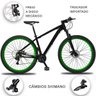 Bicicleta Drais Clean Aro 29 Câmbios Shimano 21v Freios a Disco Alumínio MTB - Preto+Verde - 15 - 2