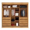 Ver imagem 3 de Guarda Roupas Casal Tókio Roupeiro Cor Cedro