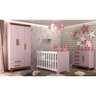 Guarda-Roupa Infantil com 3 Portas e 2 Gavetas Acetinado Adoleta-Rodial - Rosa / Cacau - 4