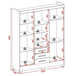Guarda-Roupa Casal com 6 Portas e 3 Gavetas Brilho Sertão-Rodial - Branco - 2