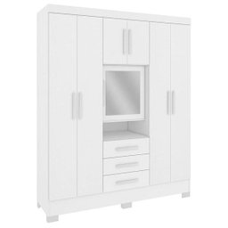 Guarda-Roupa Casal com 6 Portas e 3 Gavetas Brilho Sertão-Rodial - Branco - 1
