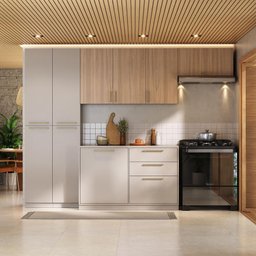 Armário de Cozinha Completa Essence Fendi e Cedro Itatiaia - 2