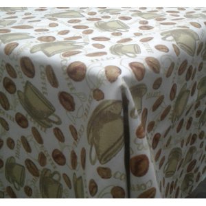 Toalha de Mesa Quadrada Impermeavel 140x140cm Cafe