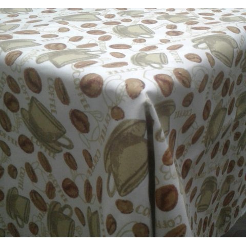Toalha de Mesa Quadrada Impermeavel 140x140cm Cafe