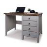 Escrivaninha 4 Gavetas Madeira Resistente Cinza - 1