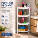 Ver imagem 3 de Estante Organizadora de Canto 4 Andares Prateleira Multiuso de Chão Fruteira Banheiro Cozinha Sala L
