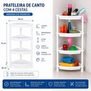 Ver imagem 7 de Estante Organizadora de Canto 4 Andares Prateleira Multiuso de Chão Fruteira Banheiro Cozinha Sala L