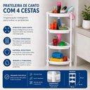 Ver imagem 6 de Estante Organizadora de Canto 4 Andares Prateleira Multiuso de Chão Fruteira Banheiro Cozinha Sala L