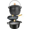 Jogo Caldeirão Bojudo 6, Caçarola 6,5 E Frigideira De Ferro _ Panela Mineira - 1