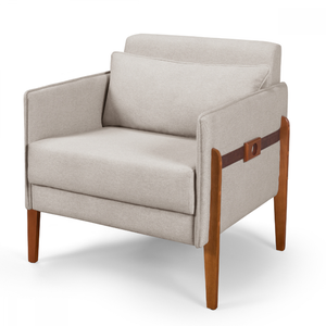 Poltrona Iza Tecido Linho Cru