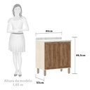 Ver imagem 3 de Balcão de Cozinha com Tampo 80 Cm 2 Portas de Abrir 1 Prateleira Sofia Luciane Móveis
