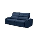 Ver imagem 5 de Sofá Retrátil e Reclinável 3 Lugares 230cm Zoho Porta Copos no Braço Veudo Azul G22 - Gran Belo