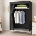 Ver imagem 1 de Guarda Roupa Portatil Arara Cabideiro Armario Organizador Prateleiras Compacto Quarto Closet Camping