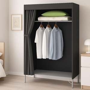 Guarda Roupa Portatil Arara Cabideiro Armario Organizador Prateleiras Compacto Quarto Closet Camping