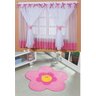 Kit Combo Decoração Quarto de Criança = Cortina Sonho + Tapete Flor - Rosa - 1