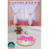 Kit Combo Decoração Quarto de Criança = Cortina Sonho + Tapete Ursa Laço - Pink - 1