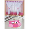 Kit Combo Decoração Quarto de Criança = Cortina Sonho + Tapete Coruja - Rosa - 1