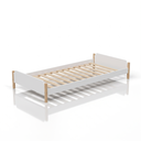 Ver imagem 2 de Cama Auxiliar Solteiro Infantil Empilhável Madeira e MDF Branco e Natural