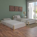Ver imagem 5 de Cama Auxiliar Infantil Solteiro Empilhável Arredus em Madeira Maçica/MDF Branco/Marrom