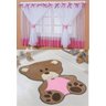 Kit Combo Decoração Quarto de Criança = Cortina Sonho + Tapete Bebe Ursa - Rosa - 1