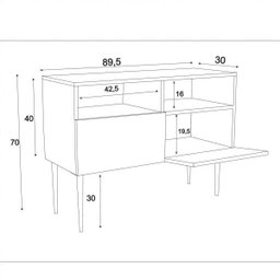 Aparador Multiuso 2 Portas 2 Prateleiras Biondo Porte Urbano Estilare - 3