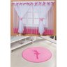 Kit Combo Decoração Quarto de Criança = Cortina Sonho + Tapete Bailarina - Rosa - 1