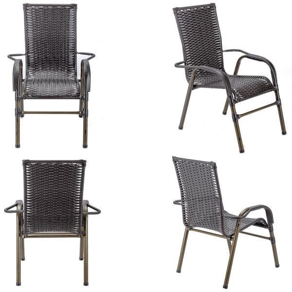 Cadeiras para Jardim Varanda Lazer Area Externa Relaxar Edicula Biquini Fibra Sintetica Tabaco - 4