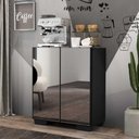 Ver imagem 3 de Aparador Buffet 2 portas com Espelho e Pés Quadrados Vegas Multimóveis V3614 Preto
