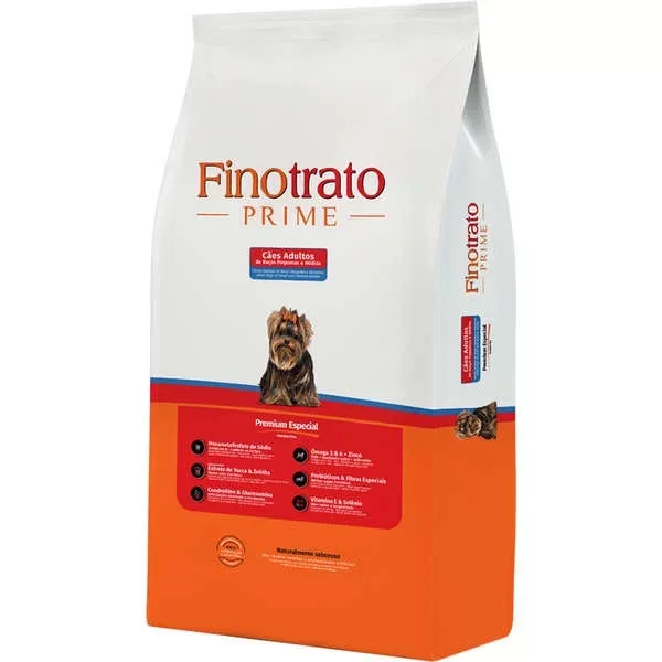Ração Premium Especial Cães Adultos Linha Prime Raças Pequenas 15kg - Fino Trato - 1