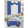 Kit Combo Decoração Quarto de Criança = Cortina Paris + Tapete Carro - Royal - 1