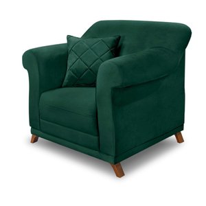 Poltrona Amsterdam Veludo Verde Floresta - Lucadi Home