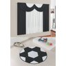 Kit Combo Decoração Quarto de Criança = Cortina Paris + Tapete Bola - Preto - 1