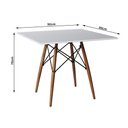 Ver imagem 3 de Jogo de Mesa Eiffel Quadrado Tampo de Madeira 90cm Branco com 4 Cadeiras Katrina Off Whiteo B