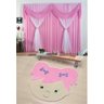 Kit Combo Decoração Quarto de Criança = Cortina Jéssica + Tapete Menina Sara - Rosa - 1