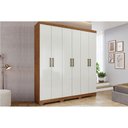 Ver imagem 1 de Guarda Roupa Casal 6 Portas e 2 Gavetas C/ Pés Milena Cinamomo/off White - Panan