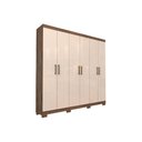 Ver imagem 5 de Guarda Roupa Casal 6 Portas e 2 Gavetas C/ Pés Milena Cinamomo/off White - Panan