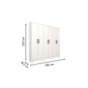 Ver imagem 2 de Guarda Roupa Casal 6 Portas e 2 Gavetas C/ Pés Milena Cinamomo/off White - Panan