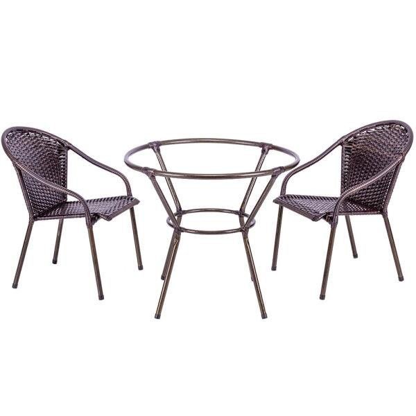 Cadeiras para Jardim Varanda Lazer Area Externa Relaxar Fibra Sintetica Mesa Bela Pedra Ferro - 1