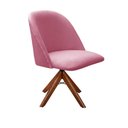 Ver imagem 1 de Poltrona Gaia Giratória Decorativa Suede Espuma D26 Rosa 280 Bella Decor