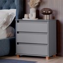 Ver imagem 2 de Kit 2 Mini Cômoda Ej 3 Gavetas Cinza – EJ Móveis