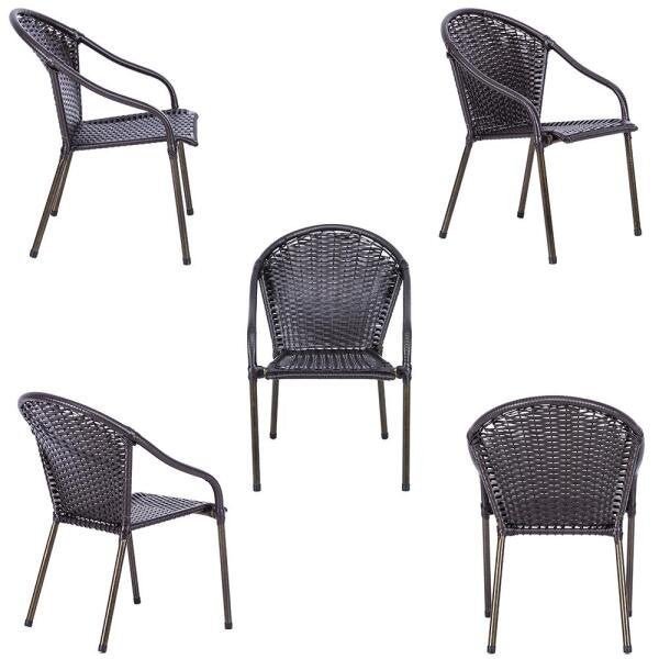 Cadeiras para Jardim Varanda Lazer Area Externa Relaxar Fibra Sintetica Mesa Bela Tabaco - 3