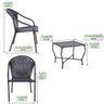 Cadeiras para Jardim Varanda Lazer Area Externa Relaxar Fibra Sintetica Mesa Bela Tabaco - 2